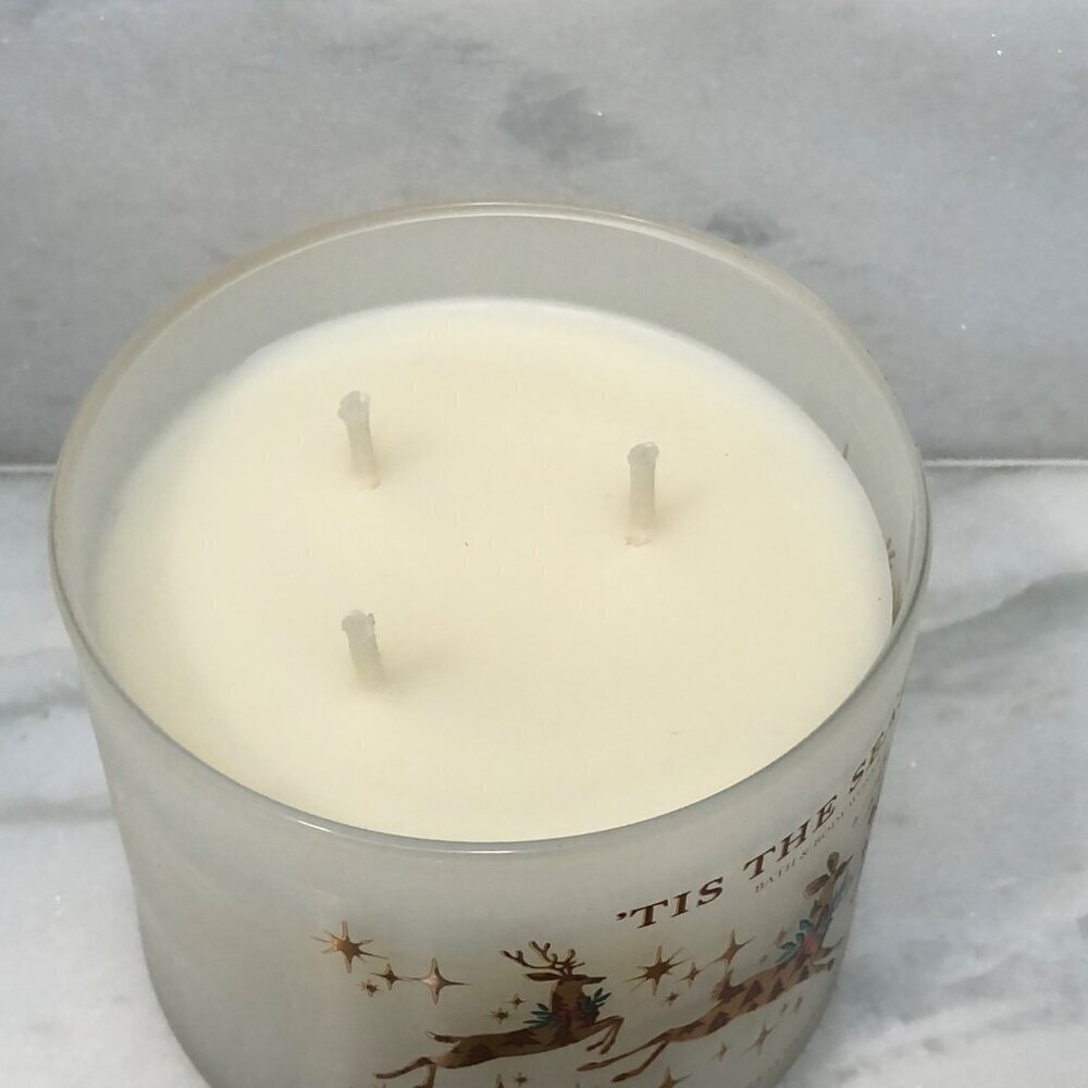 Bath & Body Works TIS‎ THE SEASON 3 Wick Scented Candle Reindeer 14.5 OZ Large - Picture 5 of 6